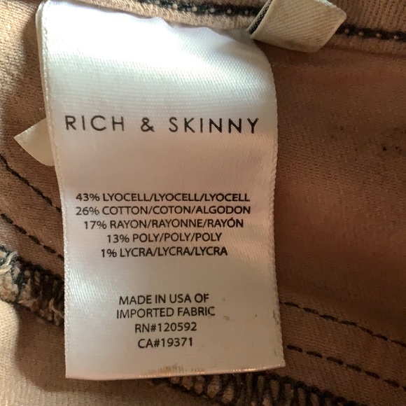 Rich & Skinny gold lamé metallic jeans size 25 - Picture 7 of 7